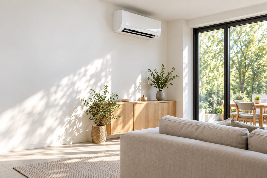 Climatisation dans un intérieur lumineux